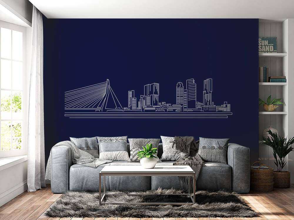 Rotterdam skyline blauw