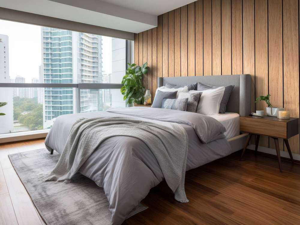 Light vertical wooden planks