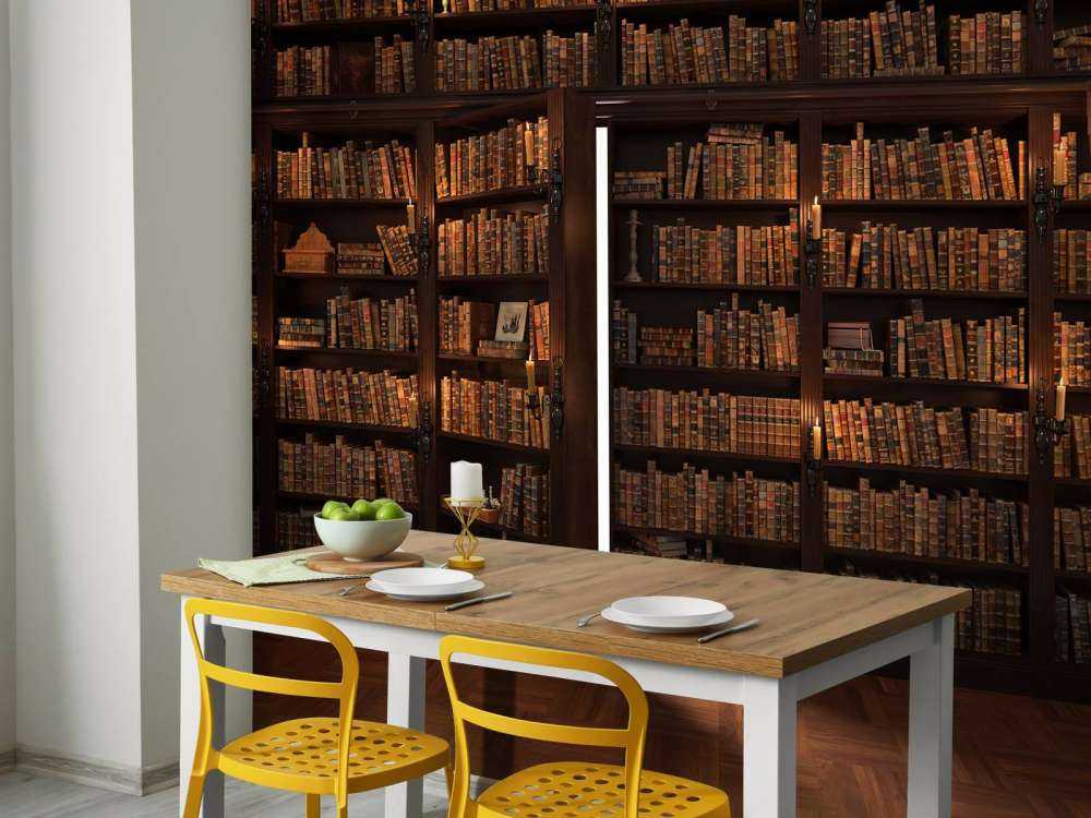 Secret library with hidden door