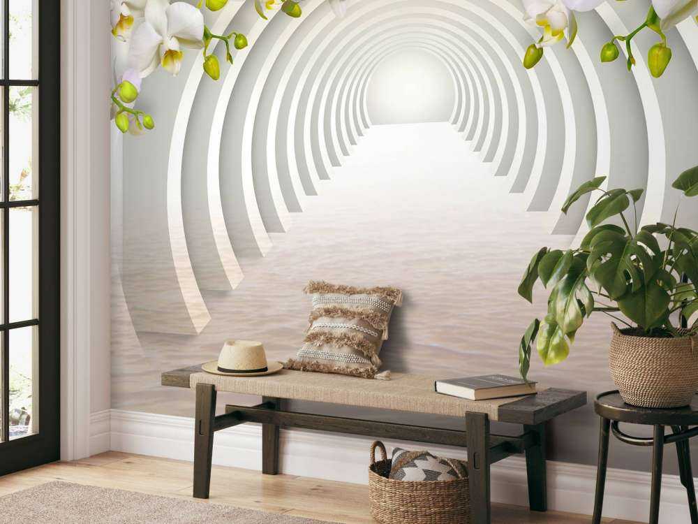 Tunnel with orchids