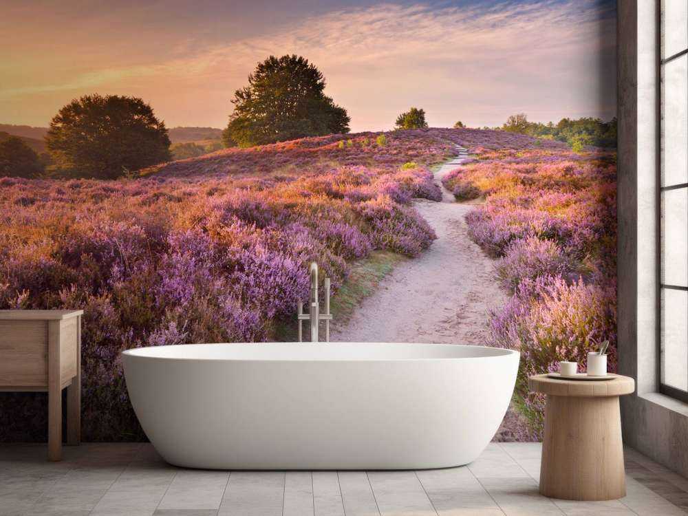 Pad met veel bloemen