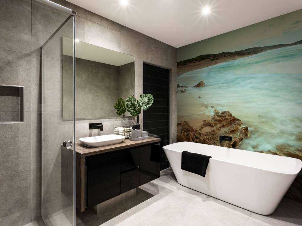 Quiet beach with rocks