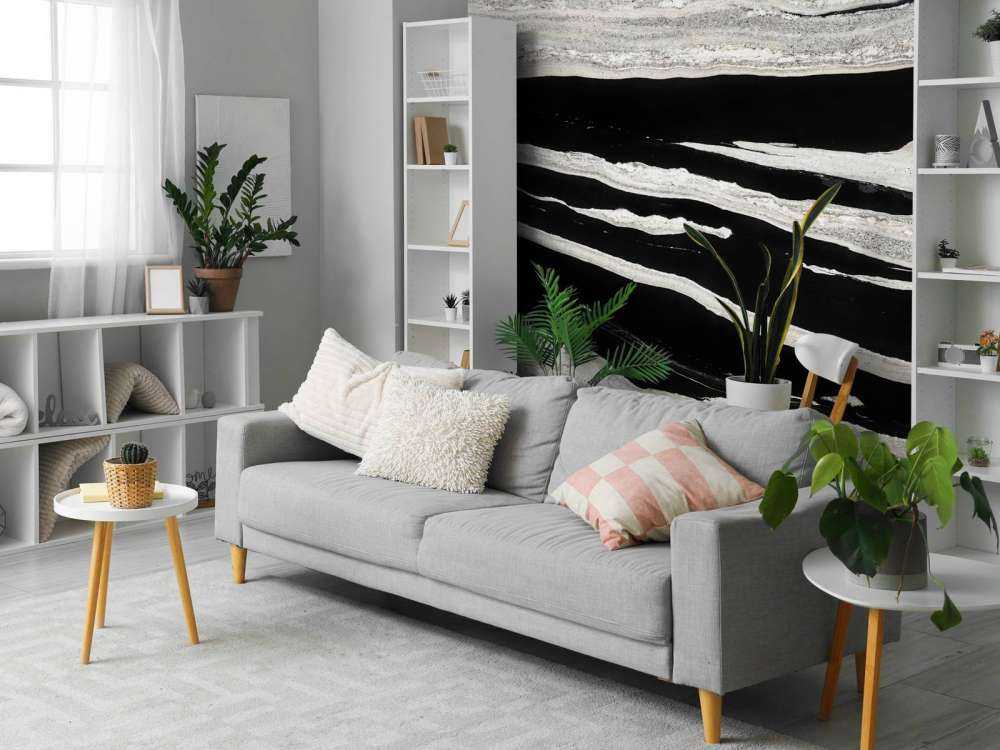 Black marble with white veins