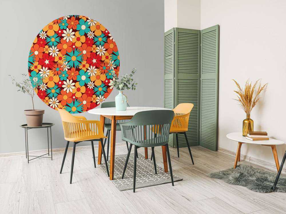 Cheerful retro flowers