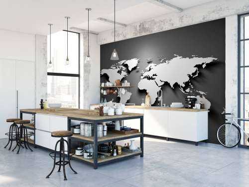 3D World map black