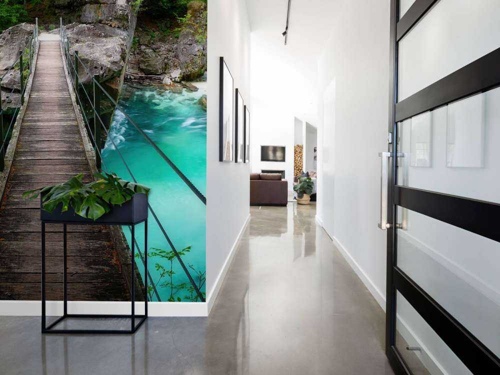 Bridge over beautiful blue river