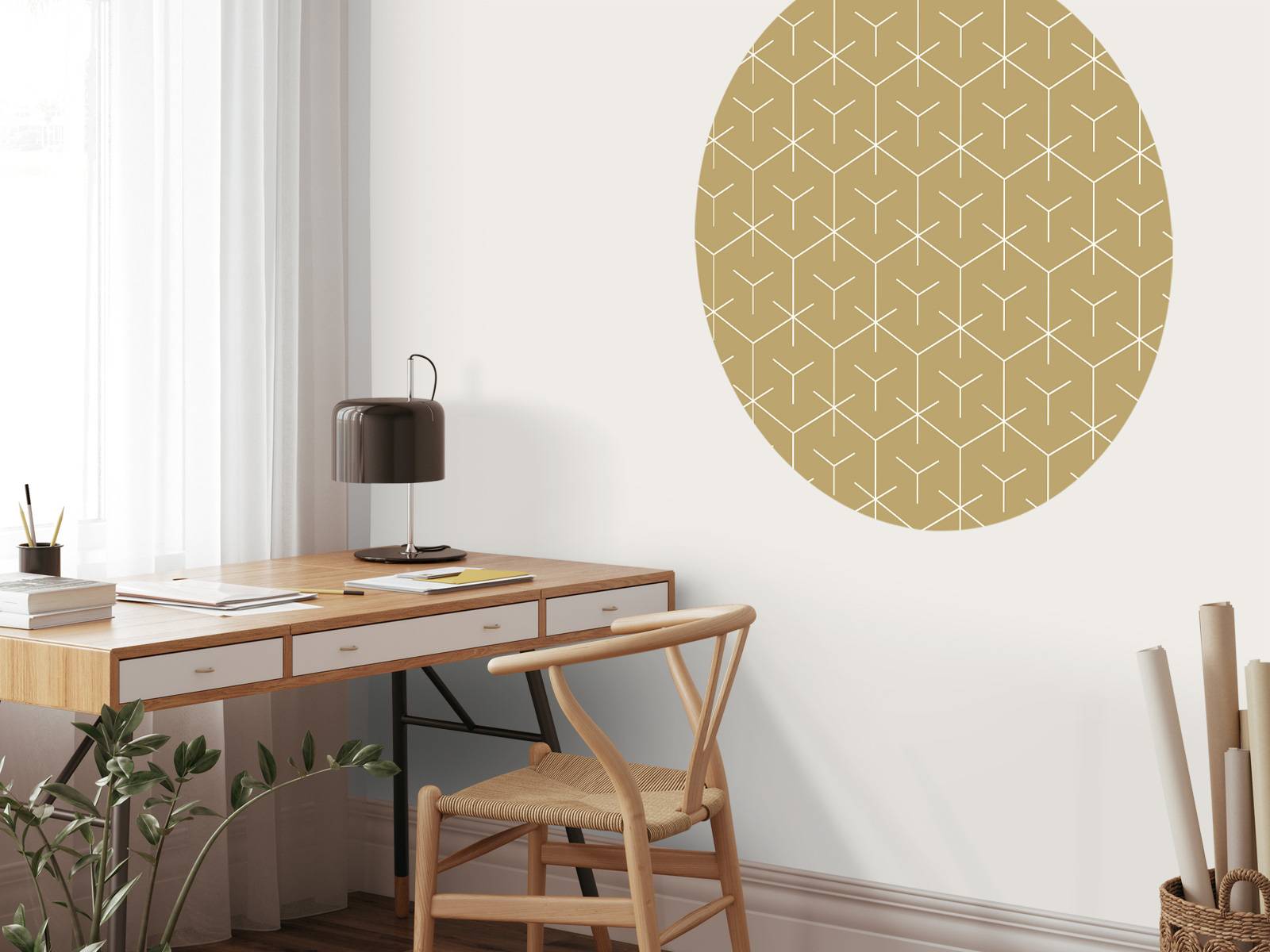 Geometric hexagons, gold
