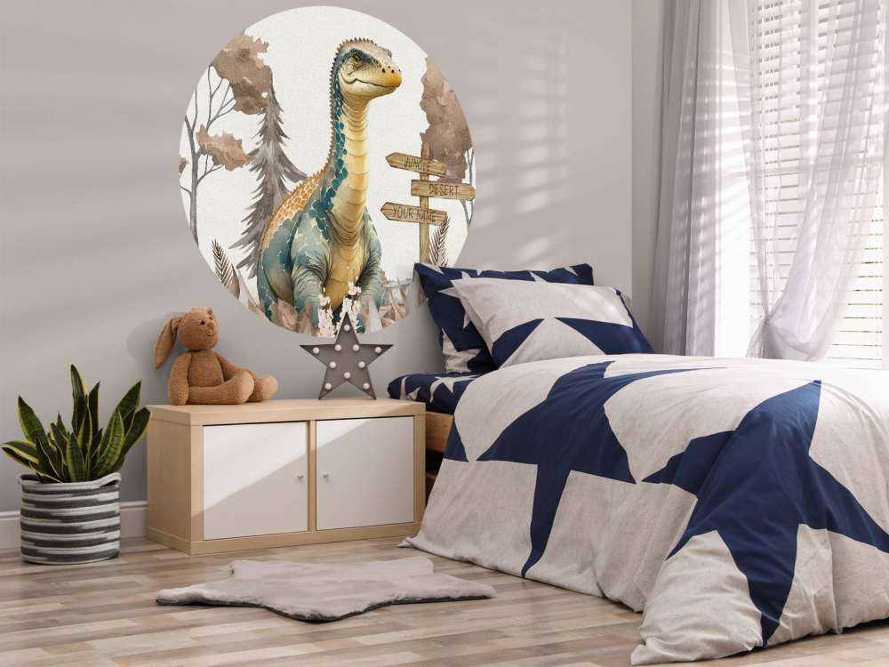 Baby brachiosaurus in the taupe jungle