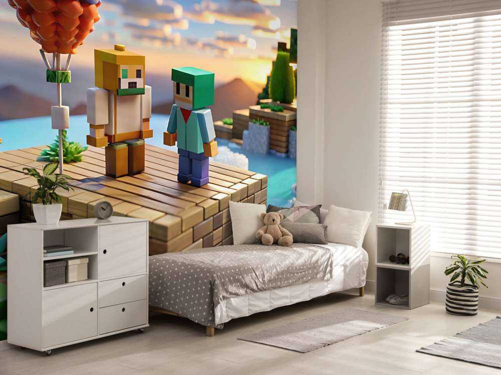 Hot air balloon in the pixel valley