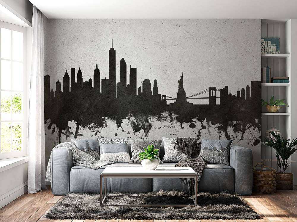 Watercolor skyline, New York