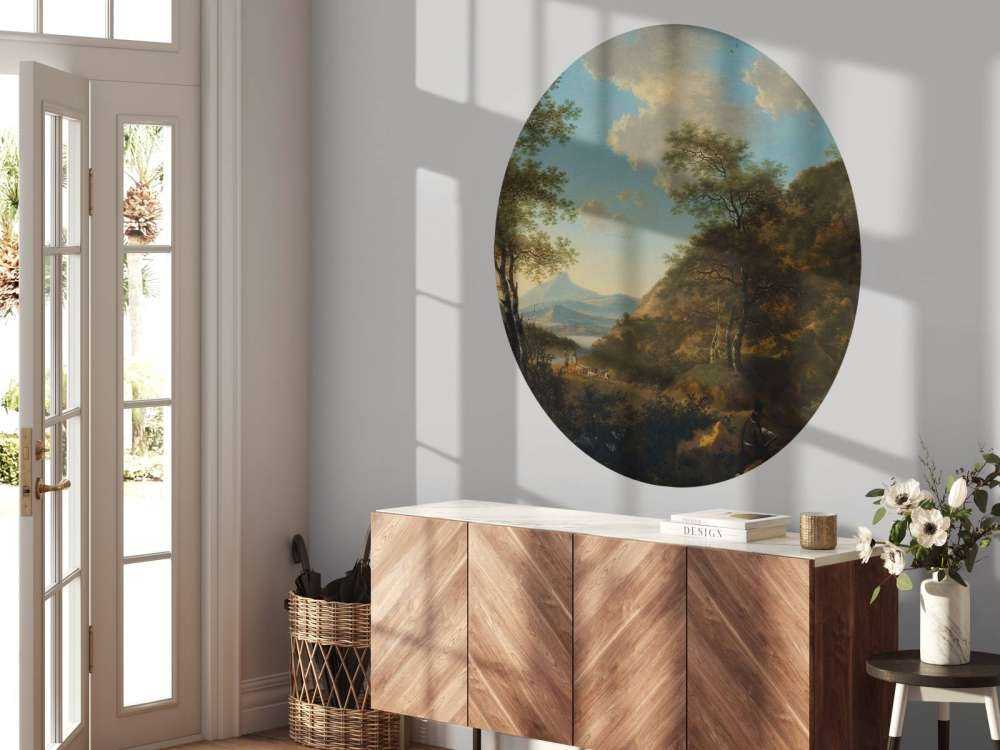 Italian landscape with artist