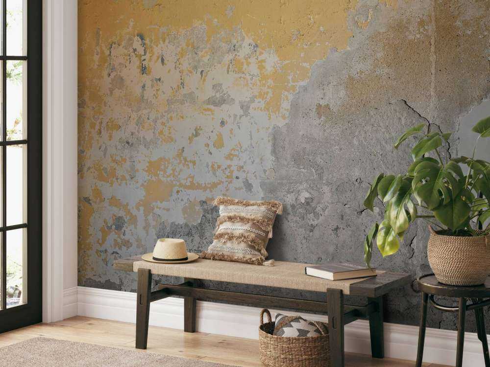 Yellow weathered wall
