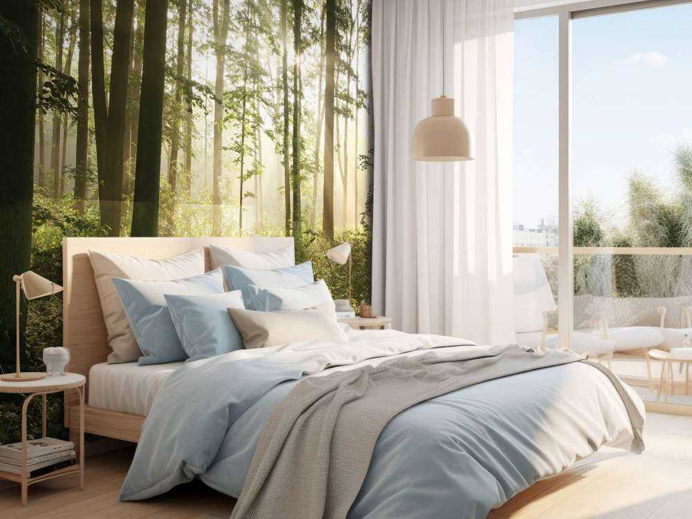 Foggy deciduous forest