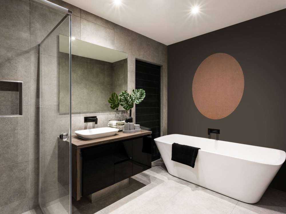 Concrete structure in terracotta colours