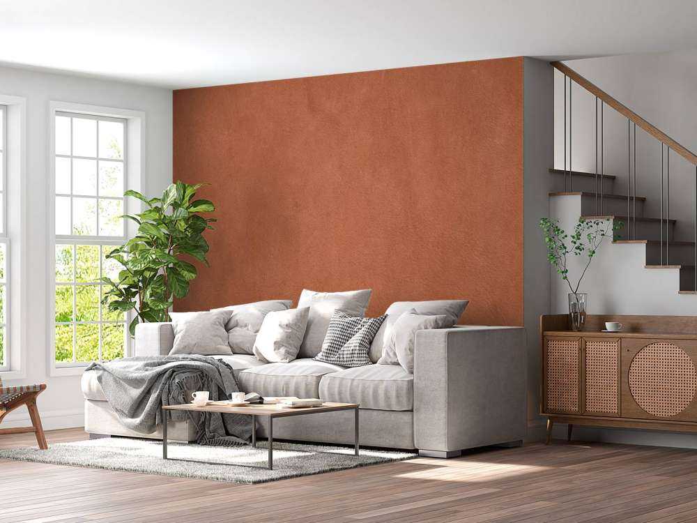 Leather structure in terracotta colours