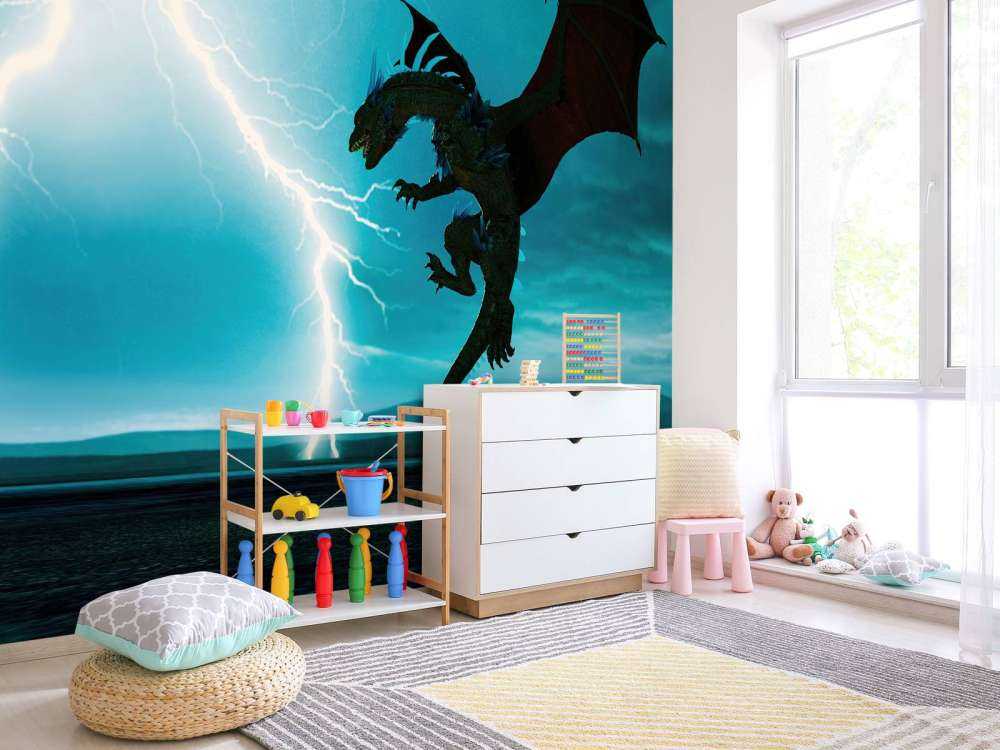 Dragon at thunderstorm