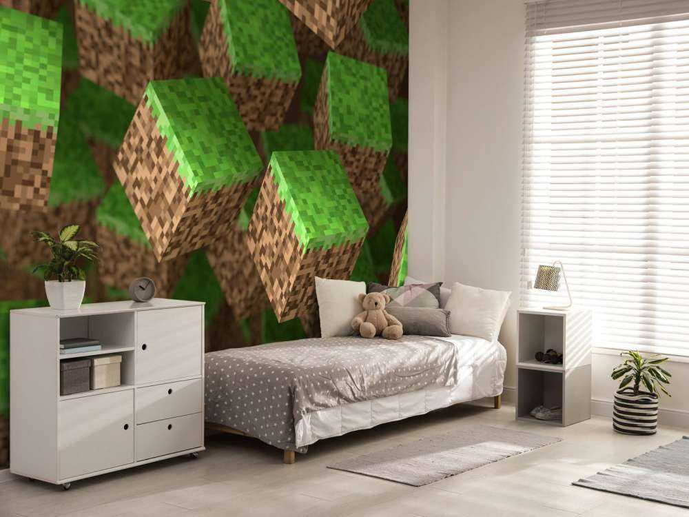 3D Minecraft grass blocks