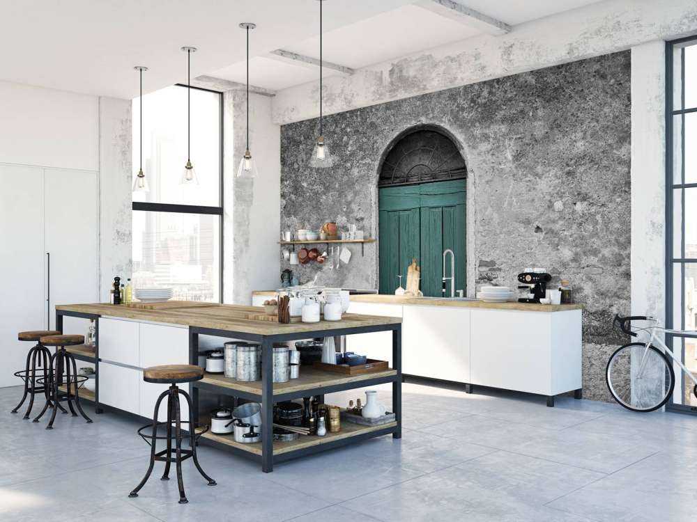 Green door in old wall