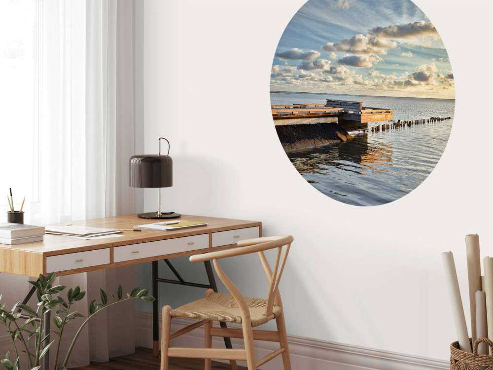 Jetty with beautiful clouds