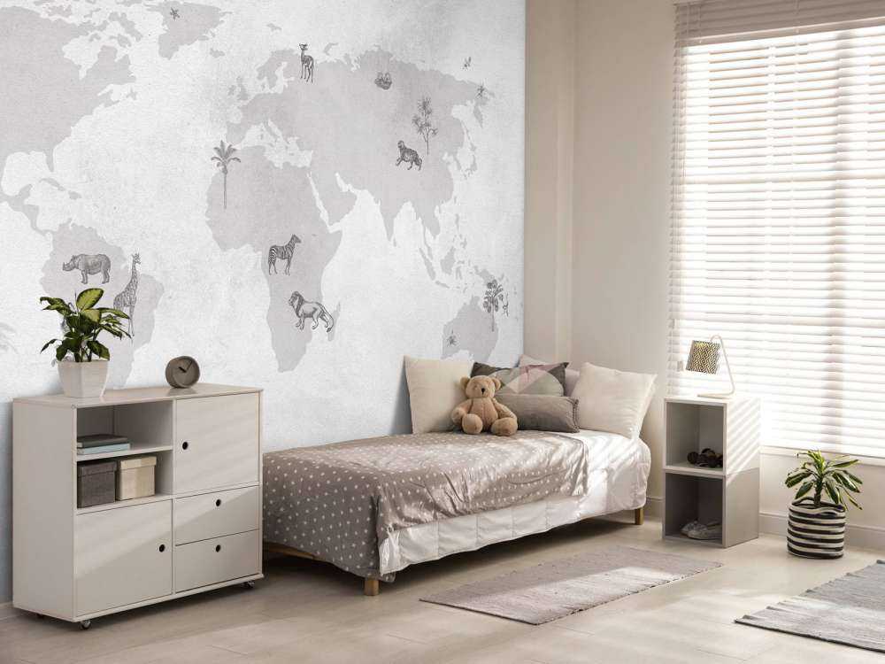 World map sketch grey