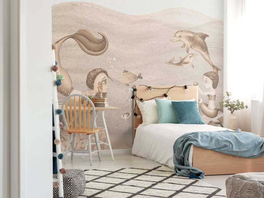 Mermaid world in taupe