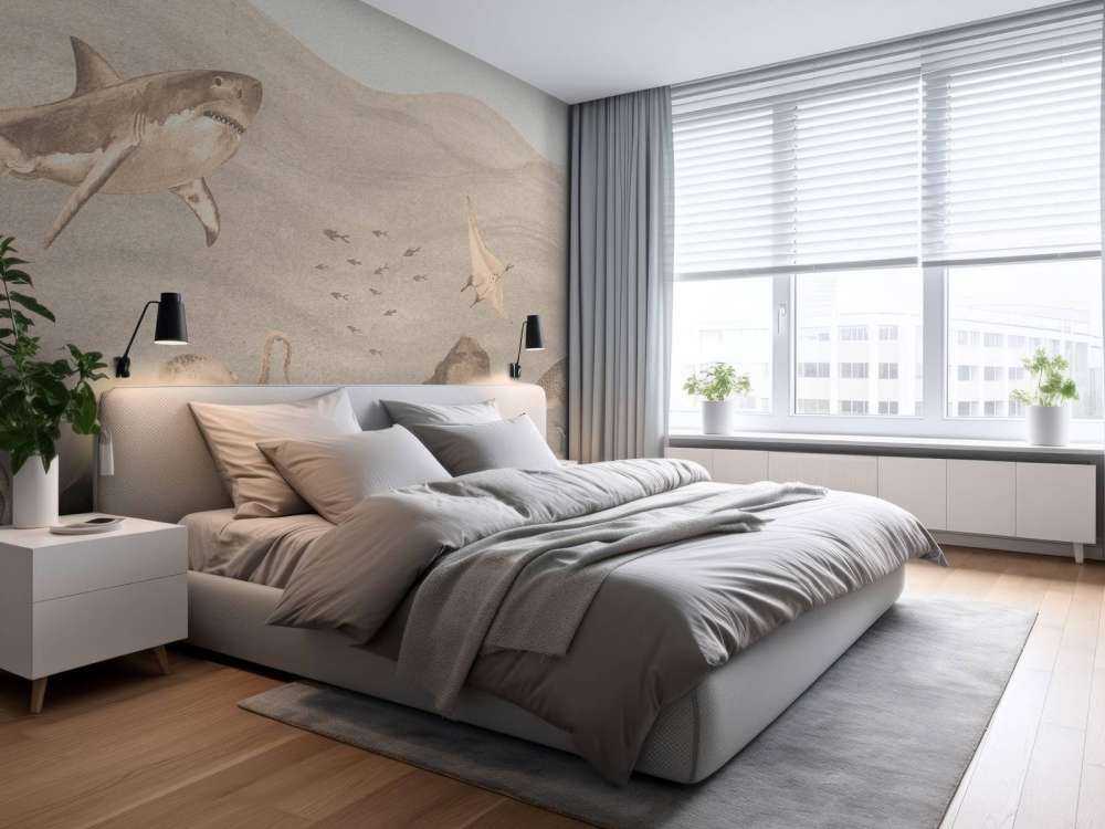 Underwater world with sharks