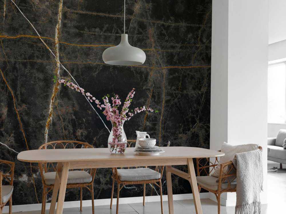 Black marble with copper tones