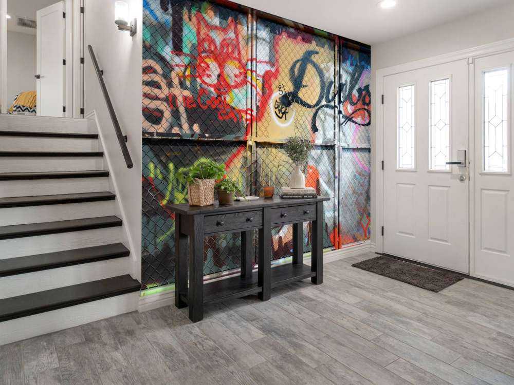 Graffiti on steel doors