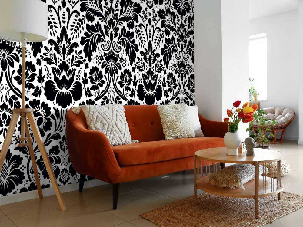 Damask black and white