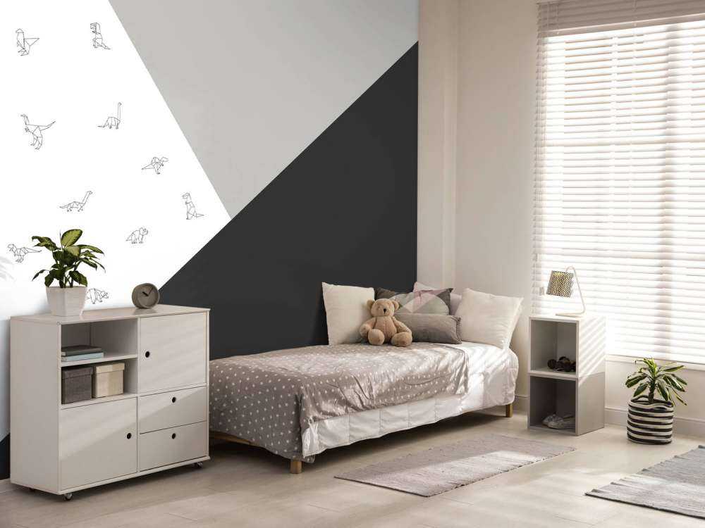 Black and white triangles with dinosaurs