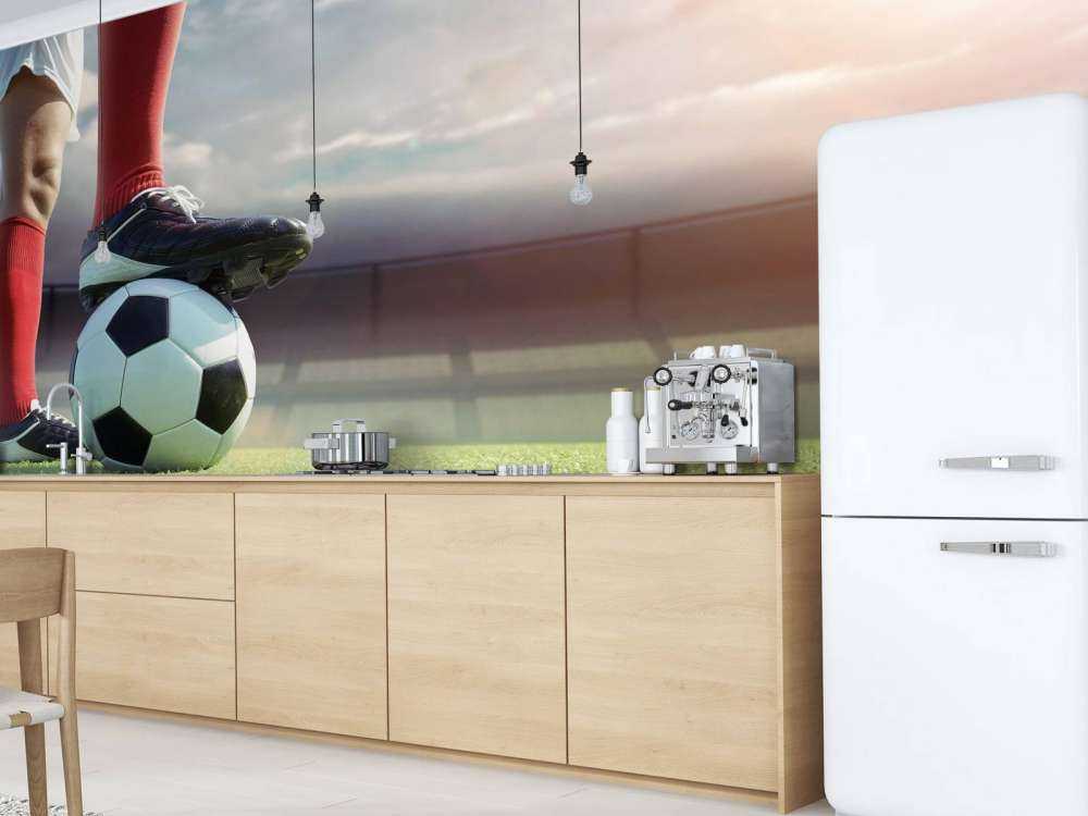 Stadium with soccer player