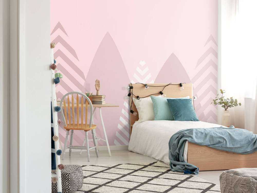 High mountains, pink