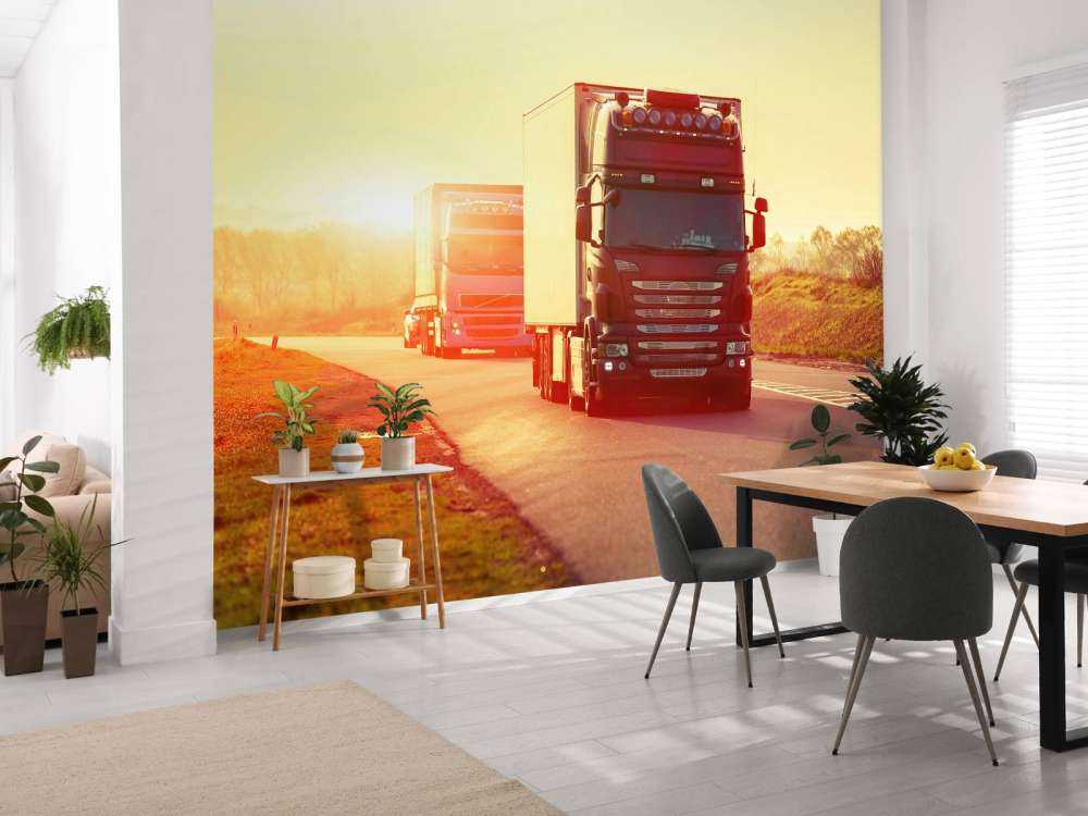 Trucks on a motorway