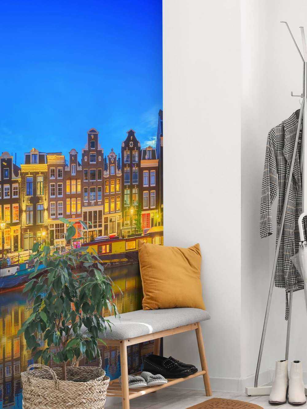 Amsterdam canal at night