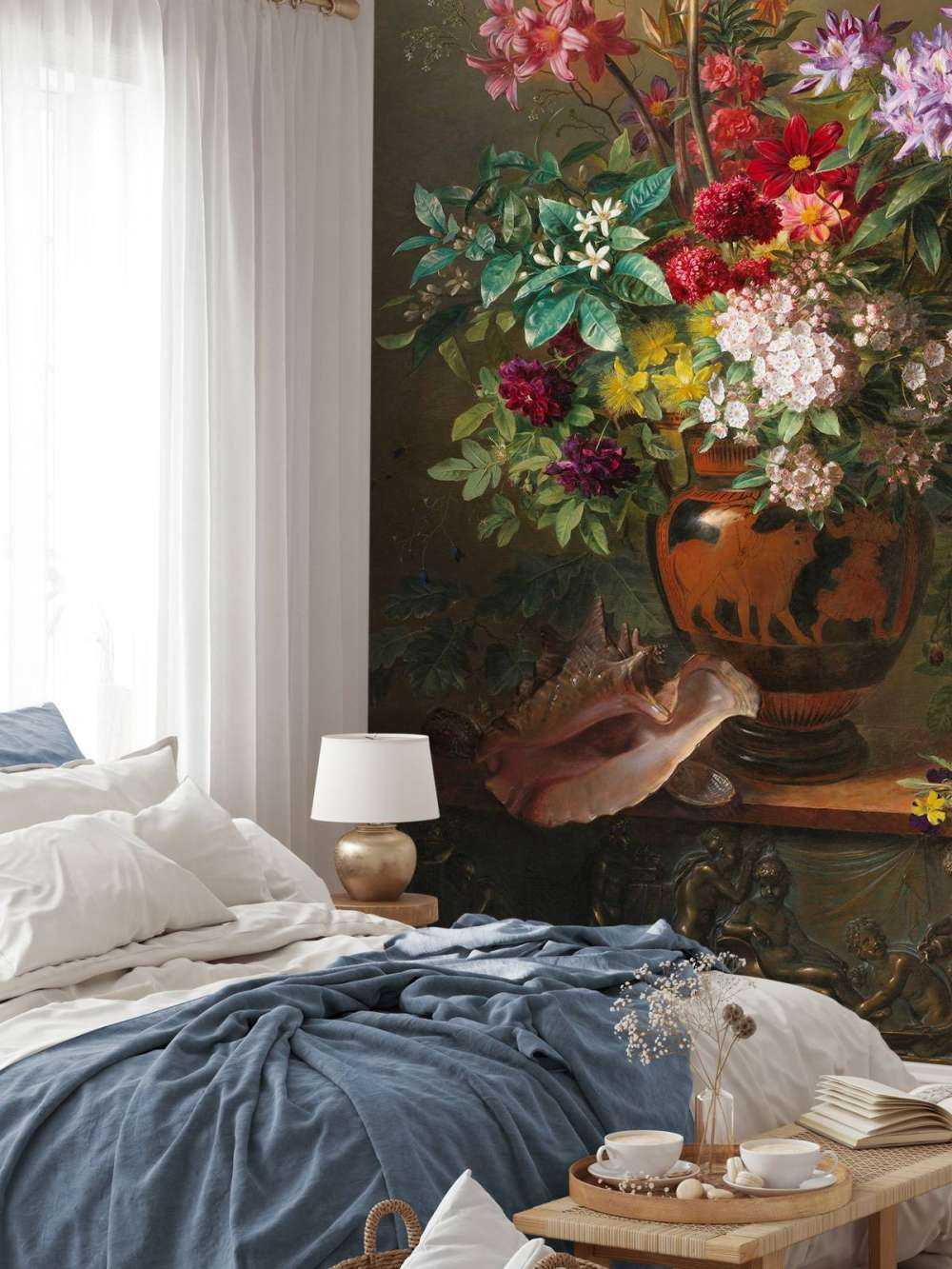 Still life with flowers in a Greek vase