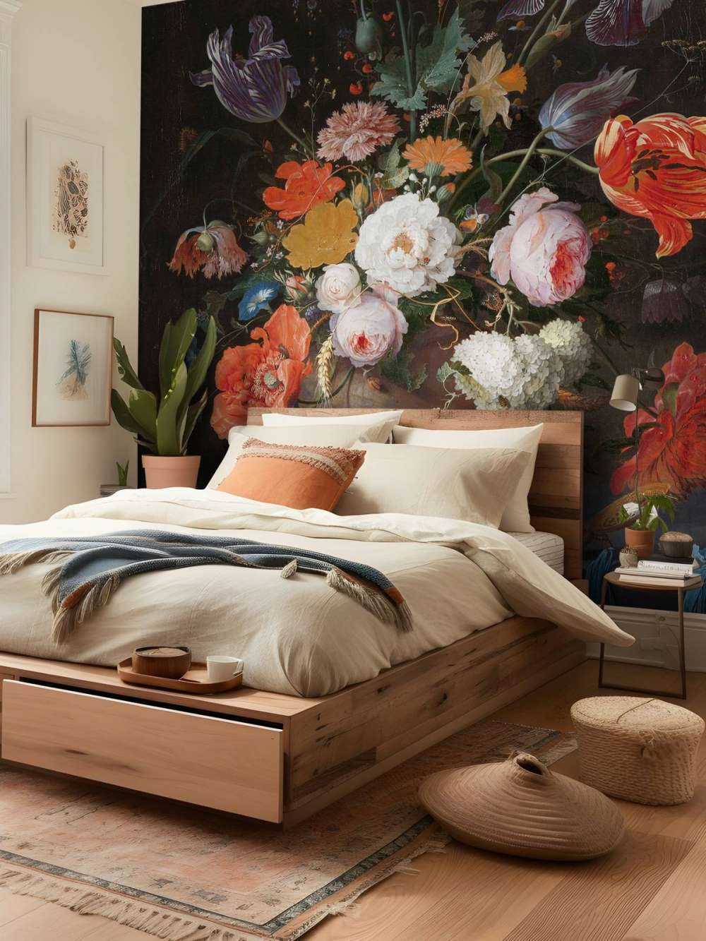 Still life with flowers and a watch