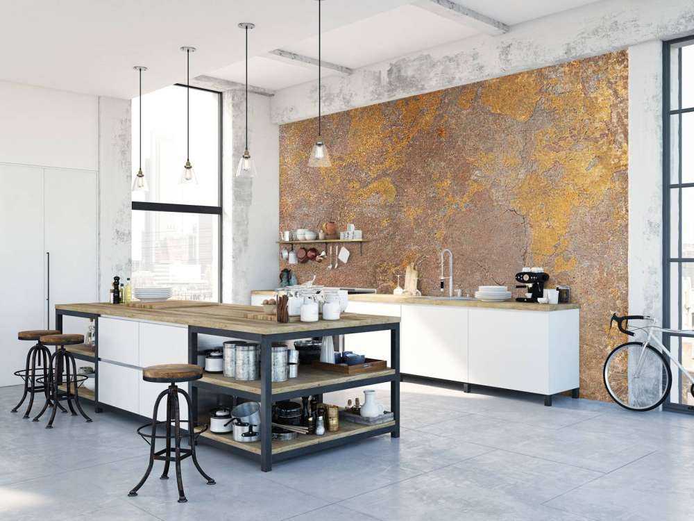 Old wall with yellow stucco