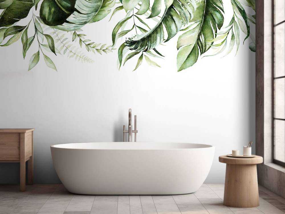 Tropical watercolour leaves