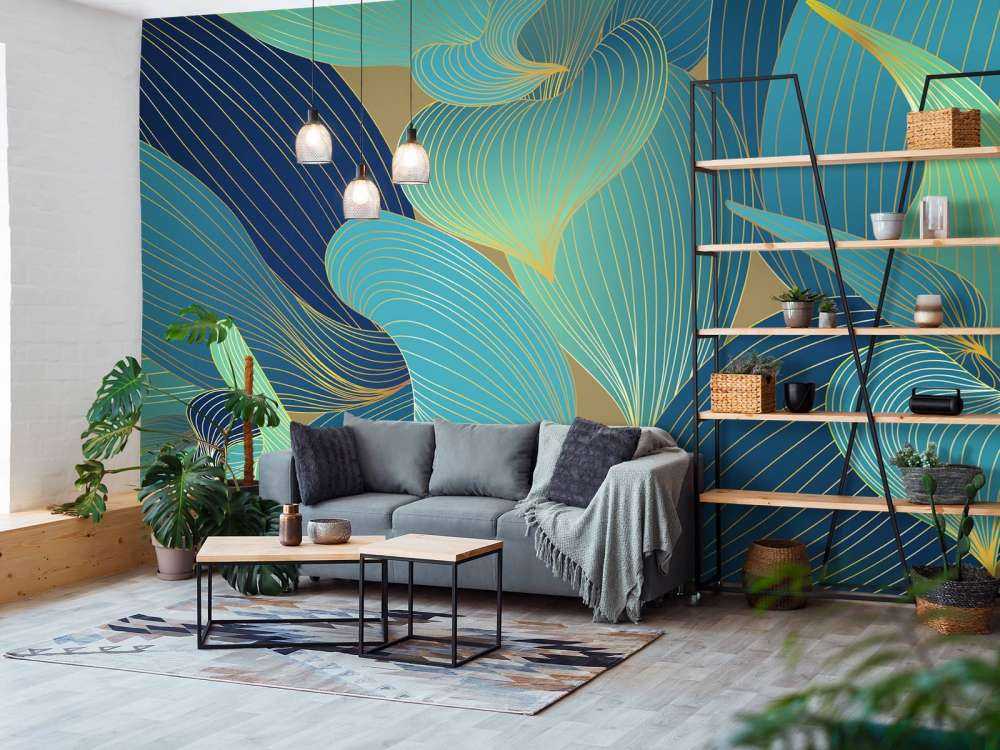 Blue and green leaves