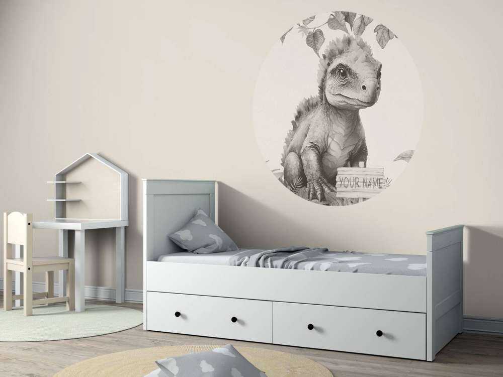 Baby ankylosaurus in the beige jungle