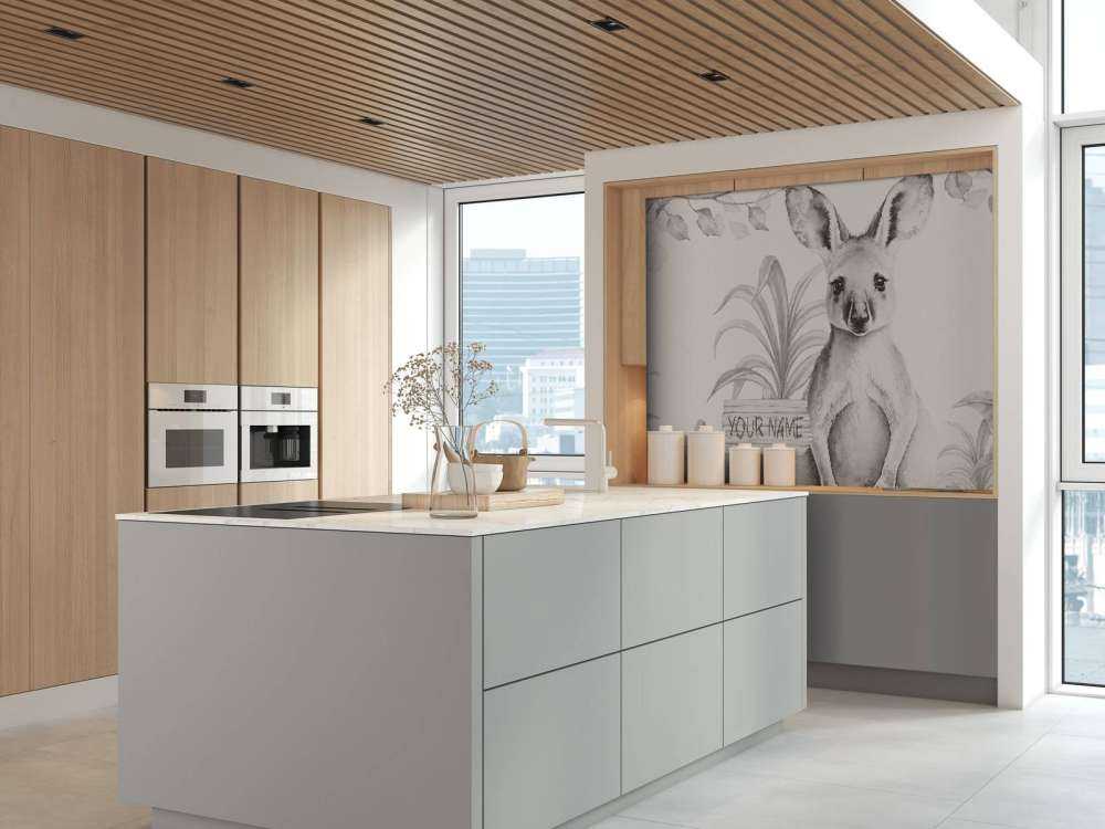 Baby kangaroo in the jungle beige