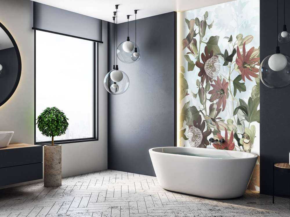 Seven Birds in Enchanted Foliage - Soft Blue