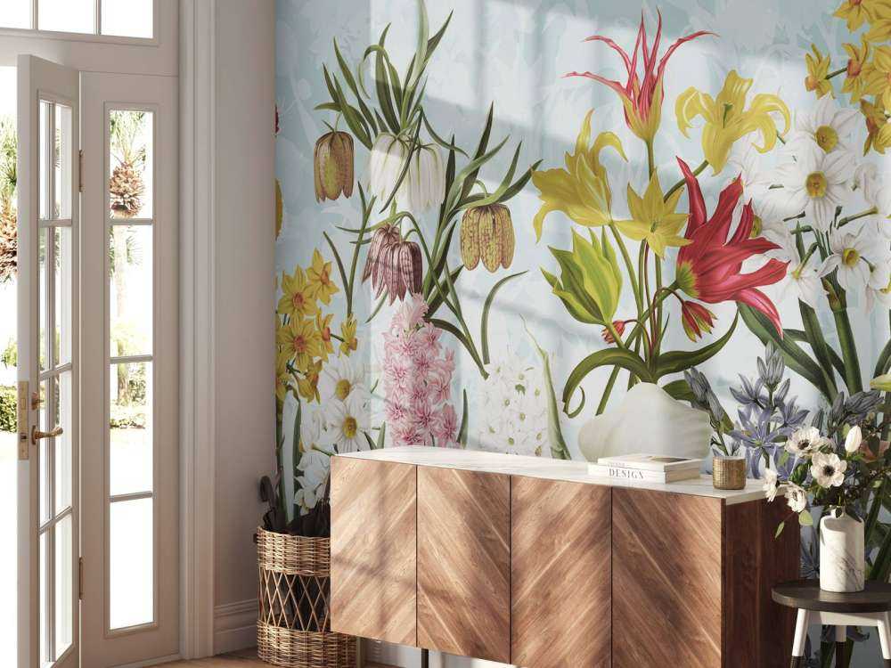 Spring Flowers - Soft Aqua Breeze