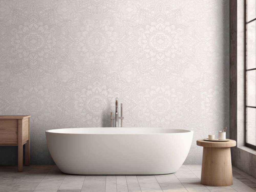 Boho Golden Mandala - neutral grey