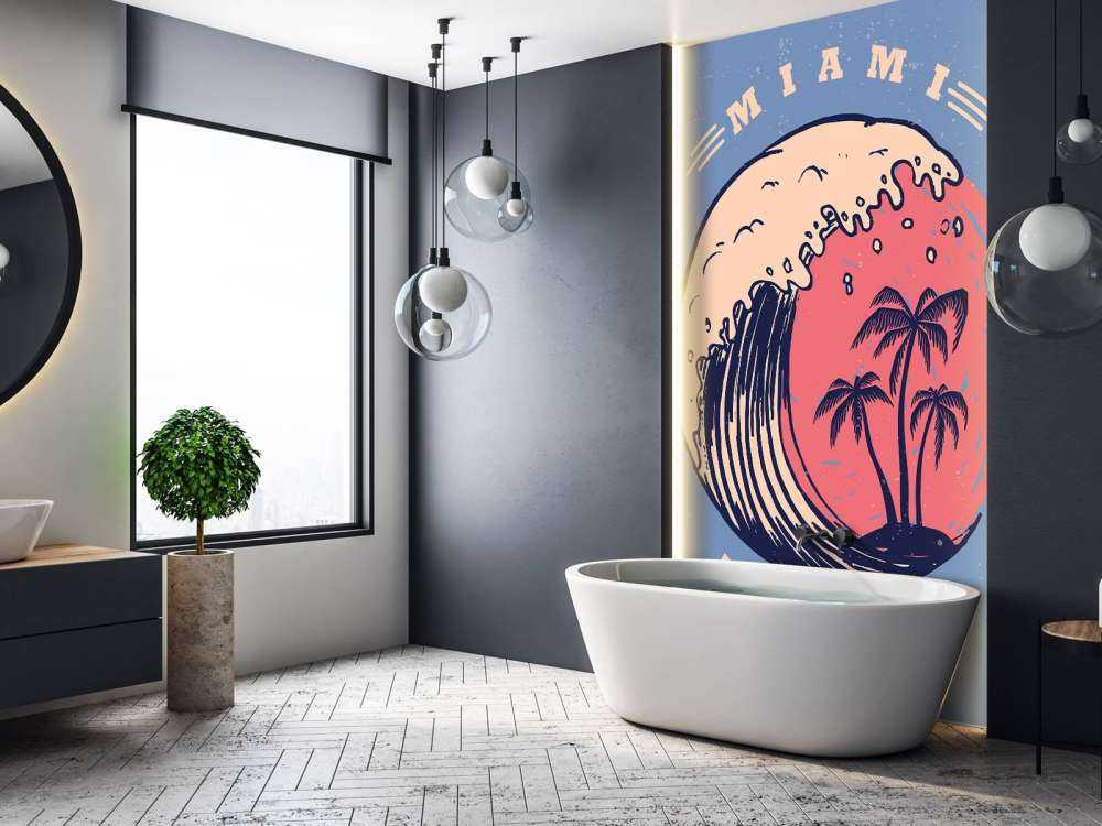 Miami logo met een donkerblauwe achtergrond