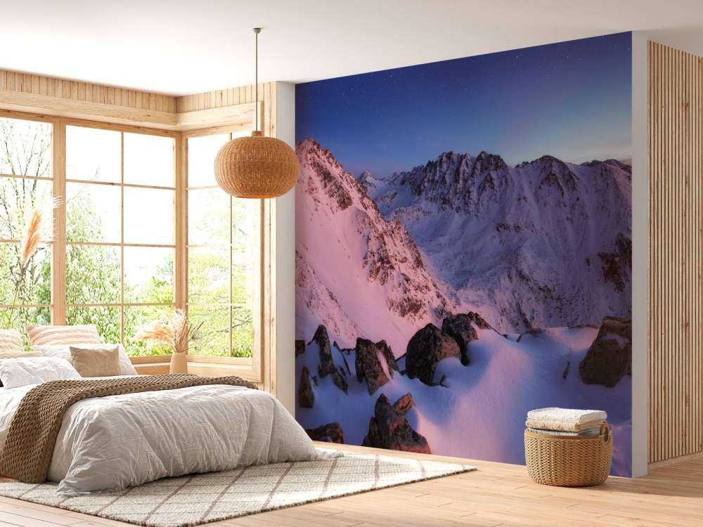 Ingesneeuwd berglandschap in Slowakije