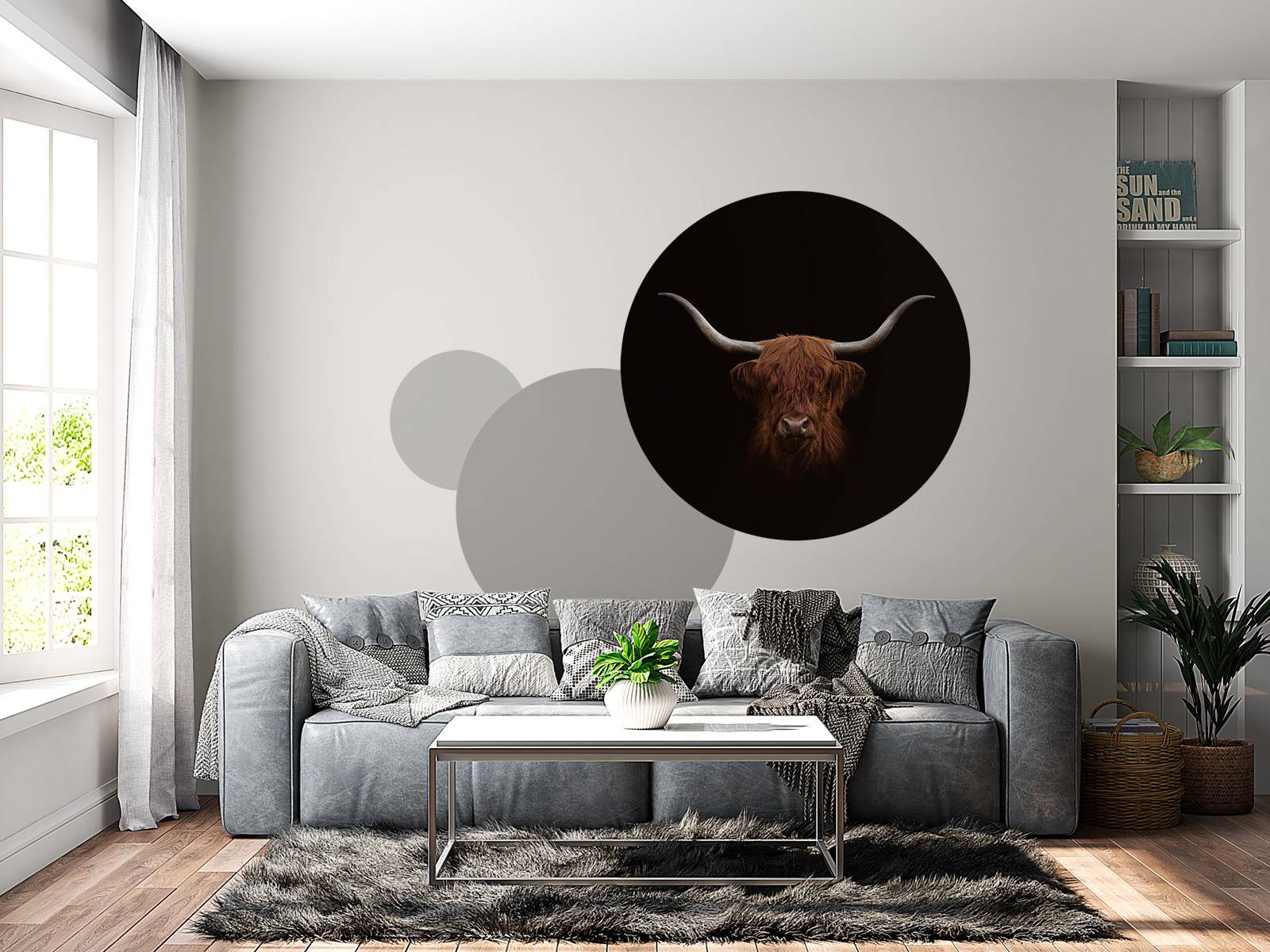 Scottish Highlander on dark background