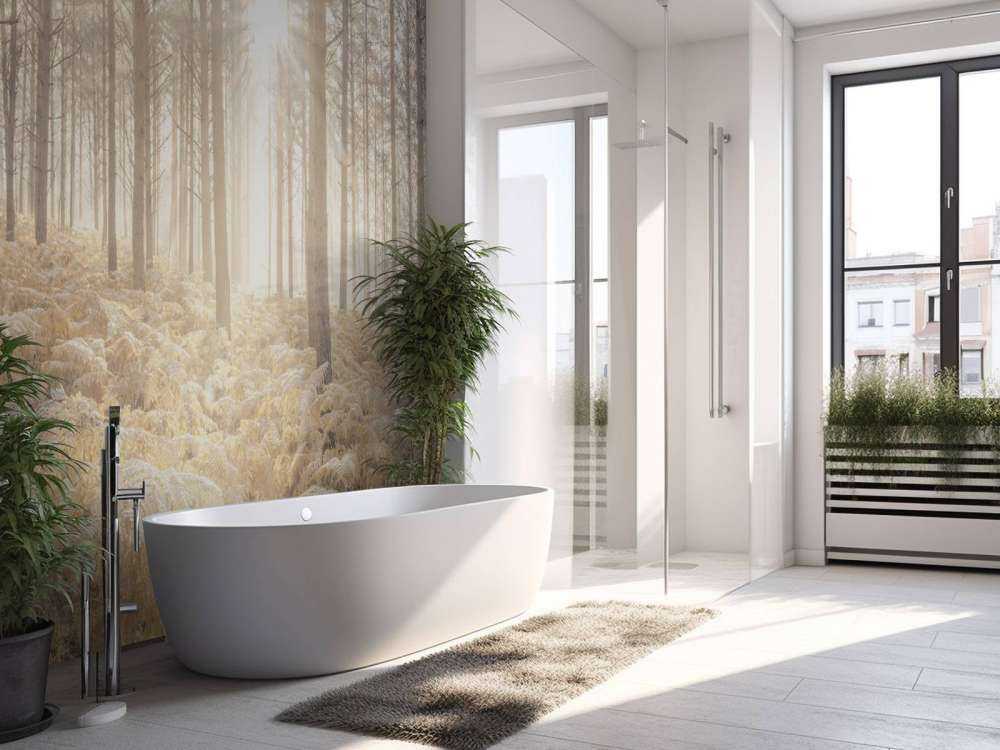 Sun rays in the cold forest