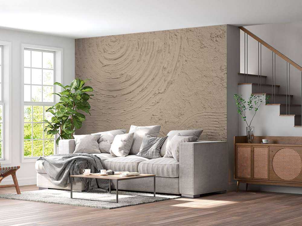 Organic shapes and lines in taupe
