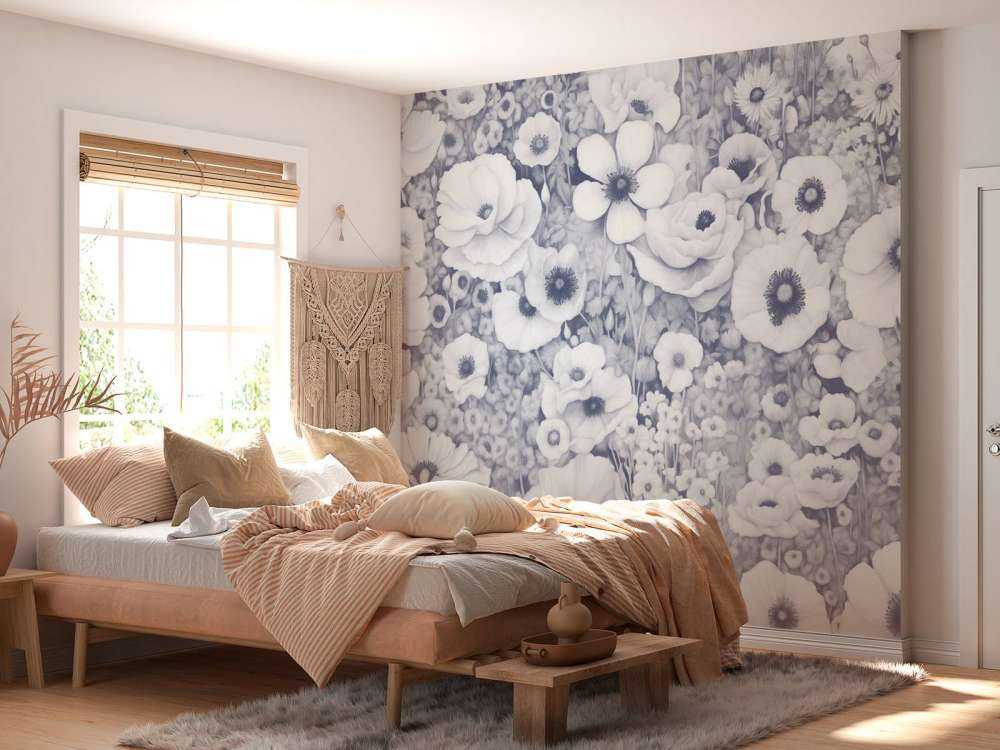 Poppy Tale Monochrome Blue